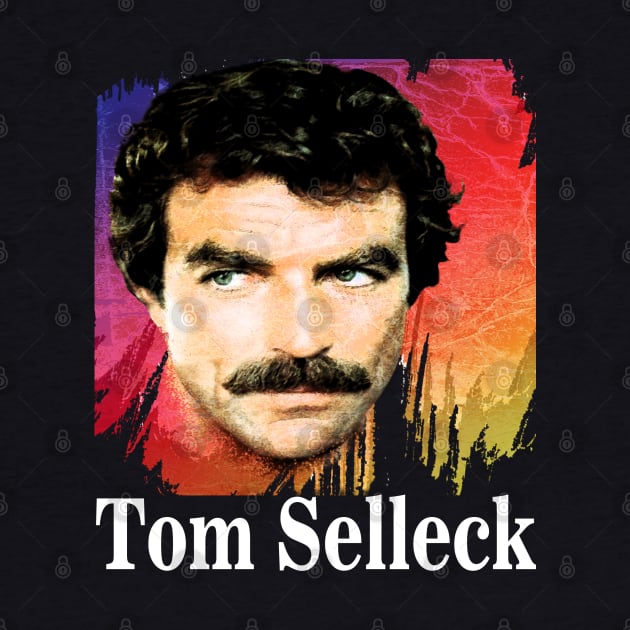 Tom Selleck-Retro 80s Aesthetic Design by Hursed